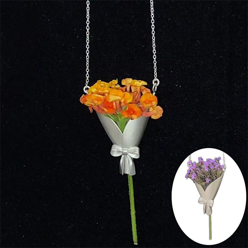 💐 DIY-Blumenstrauß-Halskette 1+1 GRATIS – Für echte Blumen, Hypoallergen & Minimalistisch – Geschenk & Alltag