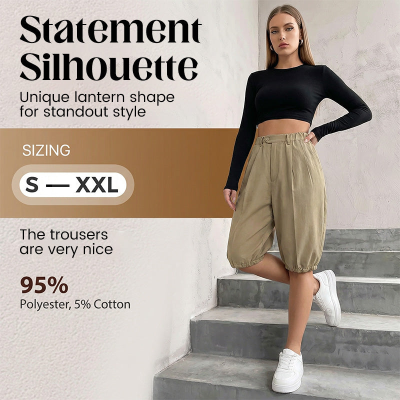 Gluschwein - 🔥Solange der Vorrat reicht 40 % Rabatt!🎉Lantern-Shorts mit hoher Taille und Falten