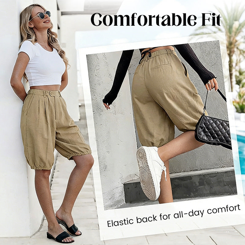 Gluschwein - 🔥Solange der Vorrat reicht 40 % Rabatt!🎉Lantern-Shorts mit hoher Taille und Falten