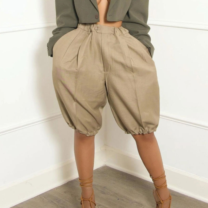 Gluschwein - 🔥Solange der Vorrat reicht 40 % Rabatt!🎉Lantern-Shorts mit hoher Taille und Falten