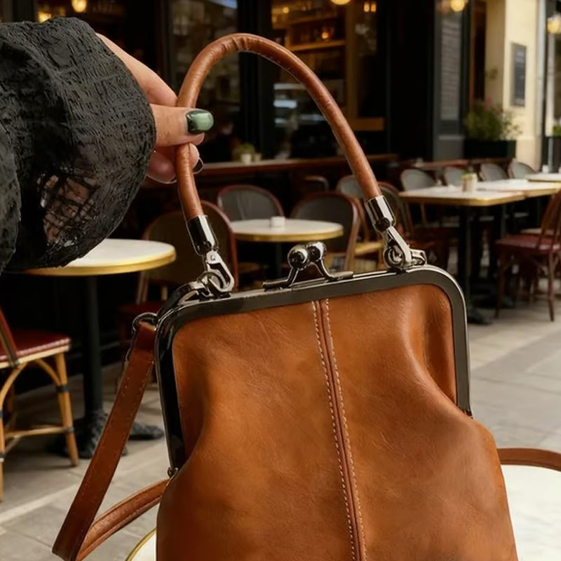 Vintage-Klemmverschlusstasche – 2-in-1 zum Tragen und Ordnen