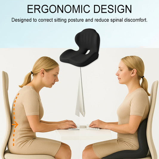 Gluschwein - 🪑 50% RABATT ! ✨ Ergonomisches Sitzkissen mit Lordosenstütze – Atmungsaktiver Sitzkomfort für Büro & Auto 🧘‍♂️