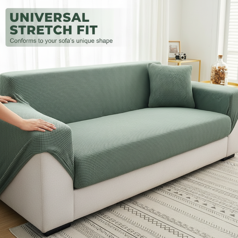🛋️ 50% RABATT! 🧵 Jacquard-Stretch-Sofabezug aus Strick – Anti-Rutsch, Weicher Stoff & Universelle Passform 🏠
