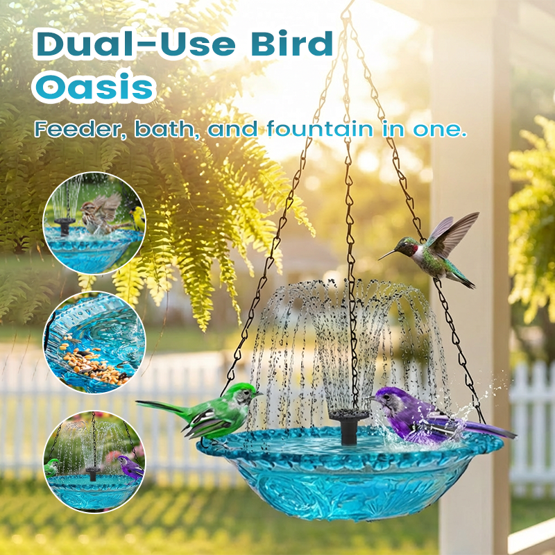 Gluschwein - ✨Hängender Springbrunnen für den Außenbereich mit Vogelbad und Futterstelle⛲🐦