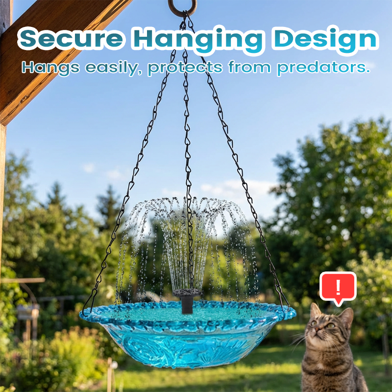 Gluschwein - ✨Hängender Springbrunnen für den Außenbereich mit Vogelbad und Futterstelle⛲🐦