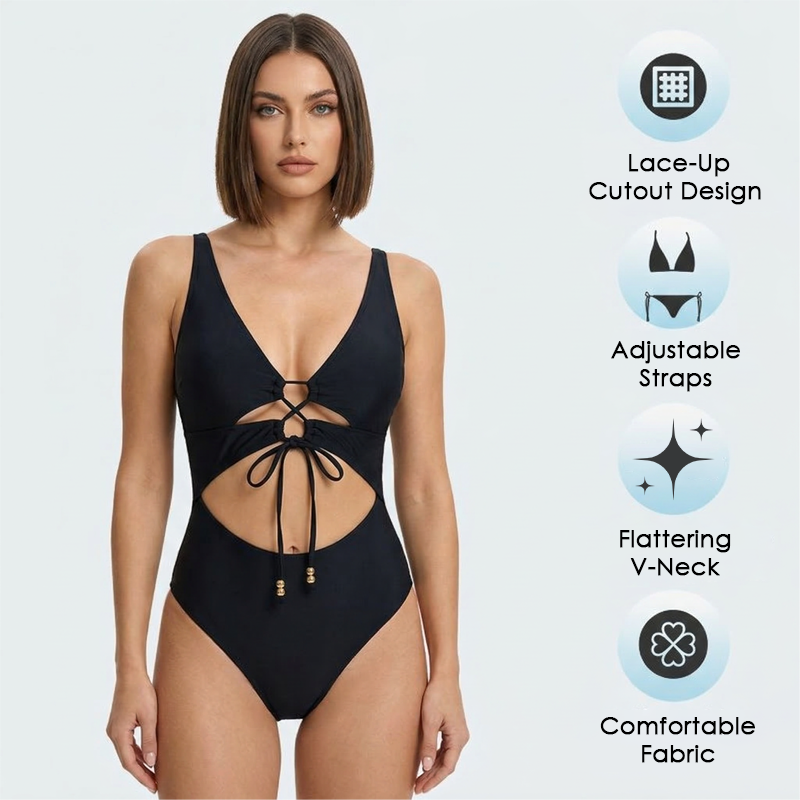 Monokini-Strandmode mit Schnürung vorne und Cut-outs 👙✨Zeig deinen Charme