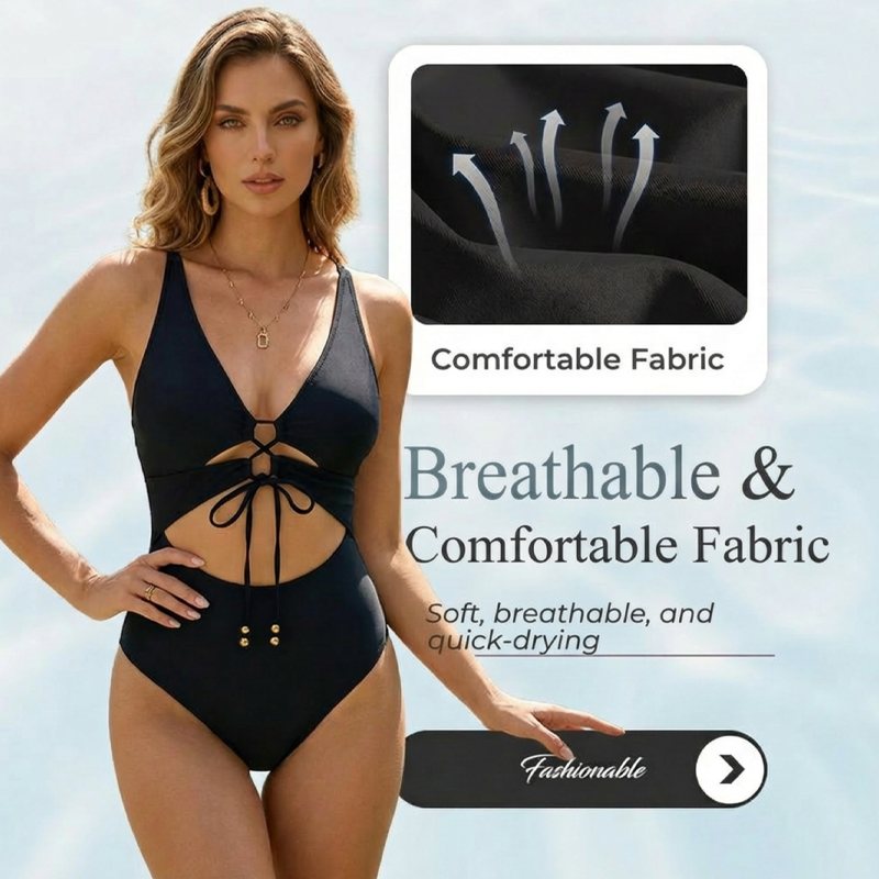 Monokini-Strandmode mit Schnürung vorne und Cut-outs 👙✨Zeig deinen Charme