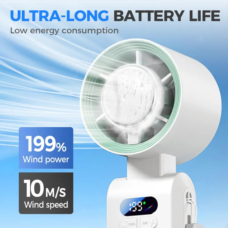 🌬️❄️ Drei-in-Eins-tragbarer Klimaanlagenventilator 💨💃 kühle Brise überallhin mitnehmen, windstark für tanzendes Haar!