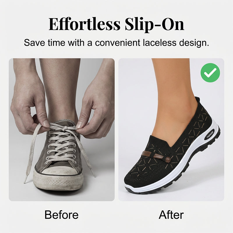 🔥👡 50 % Rabatt  -🛒 Flache Slipper aus atmungsaktivem Strick für Damen