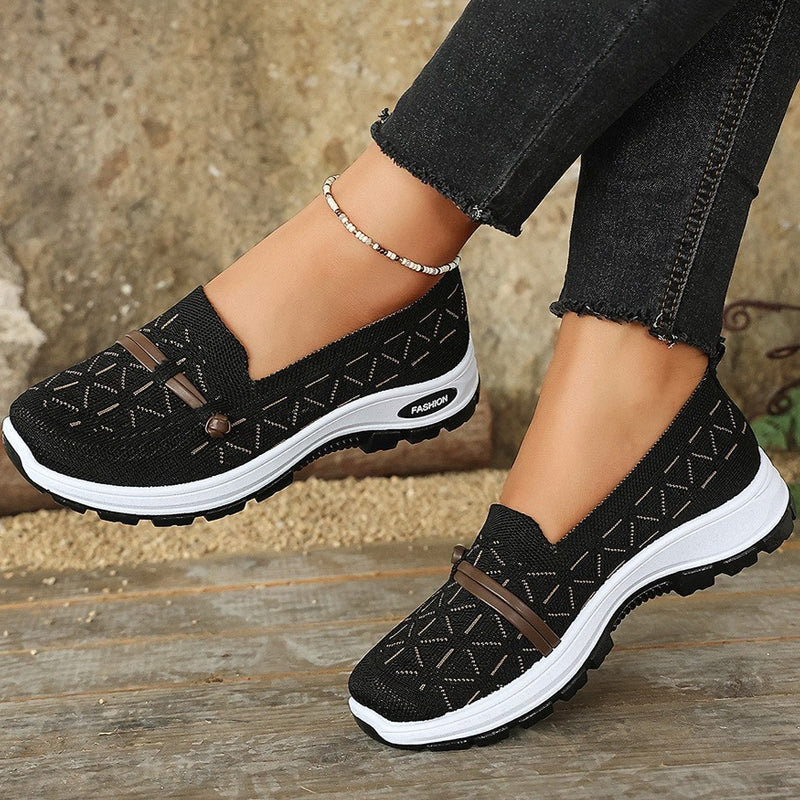 🔥👡 50 % Rabatt  -🛒 Flache Slipper aus atmungsaktivem Strick für Damen