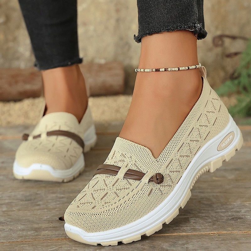 🔥👡 50 % Rabatt  -🛒 Flache Slipper aus atmungsaktivem Strick für Damen