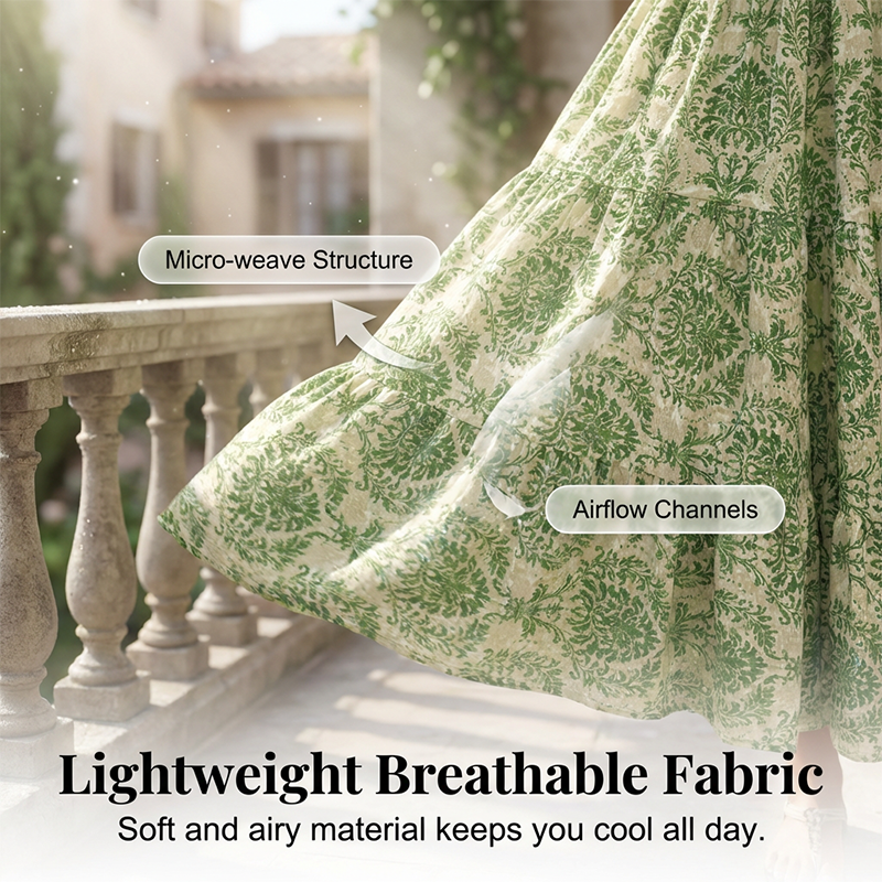 ✨🔥Damen Maxikleid mit V-Ausschnitt, Blumenmuster und geraffter Taille