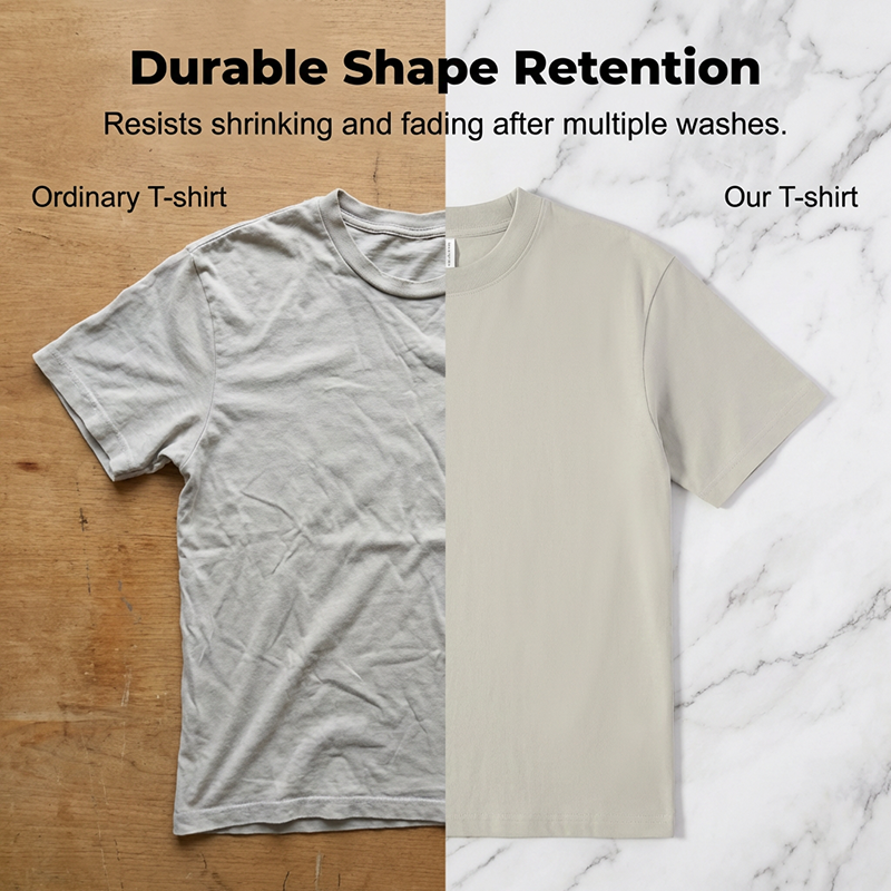 Einfarbiges T-Shirt für Herren mit überschnittenen Schultern