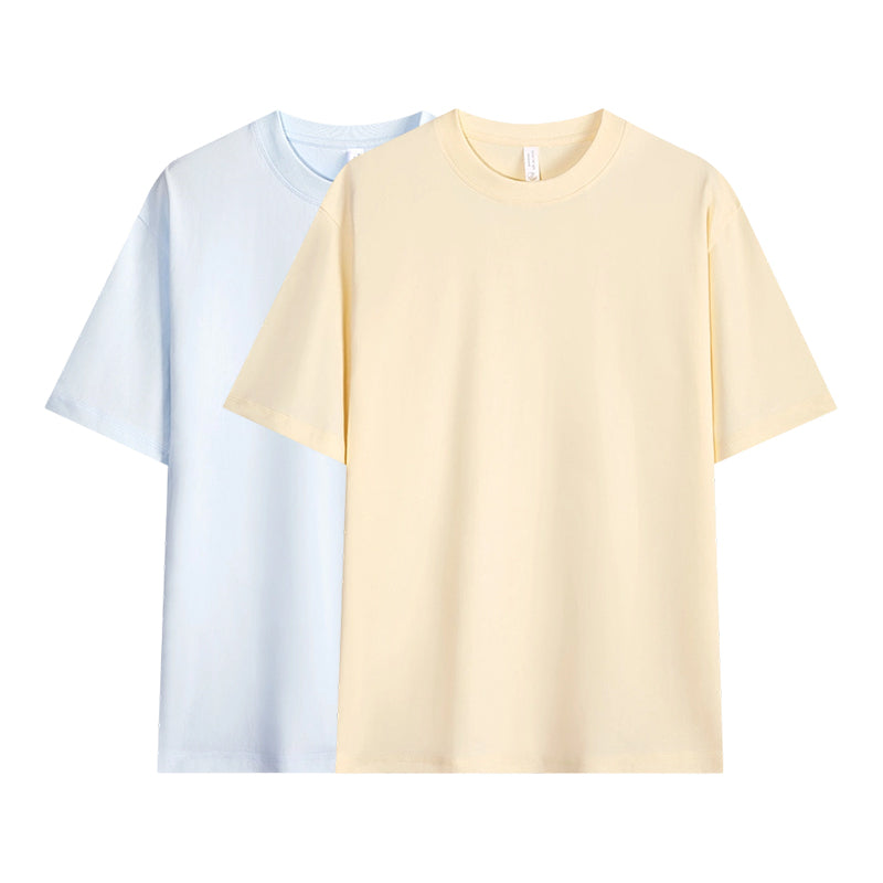 Einfarbiges T-Shirt für Herren mit überschnittenen Schultern