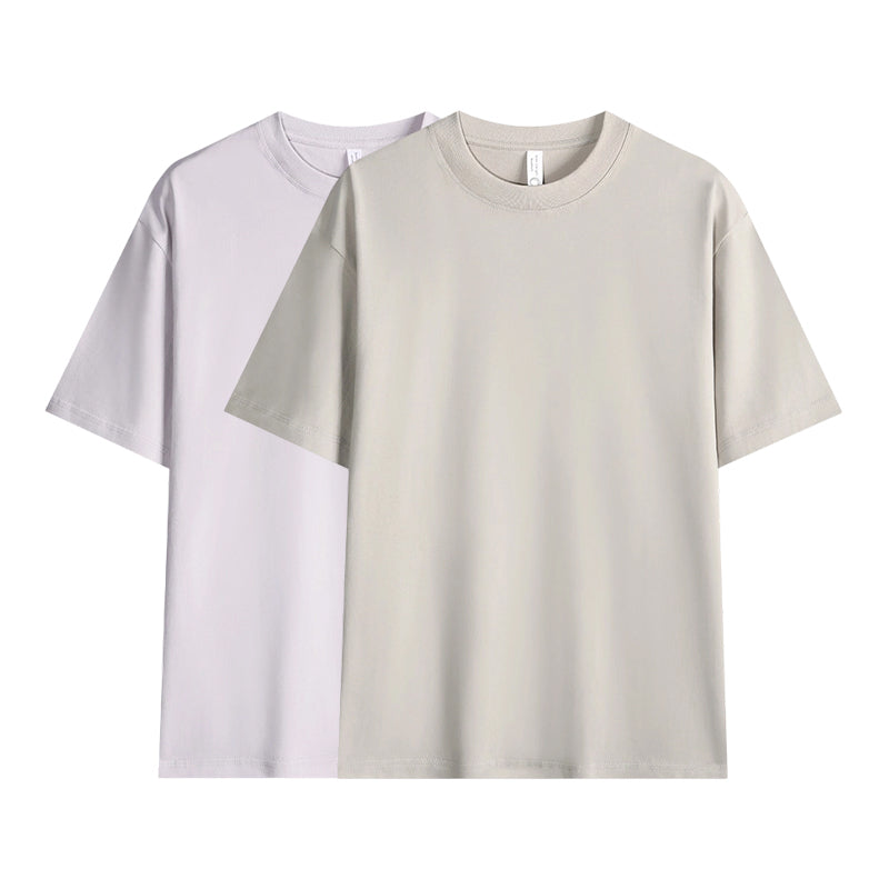 Einfarbiges T-Shirt für Herren mit überschnittenen Schultern
