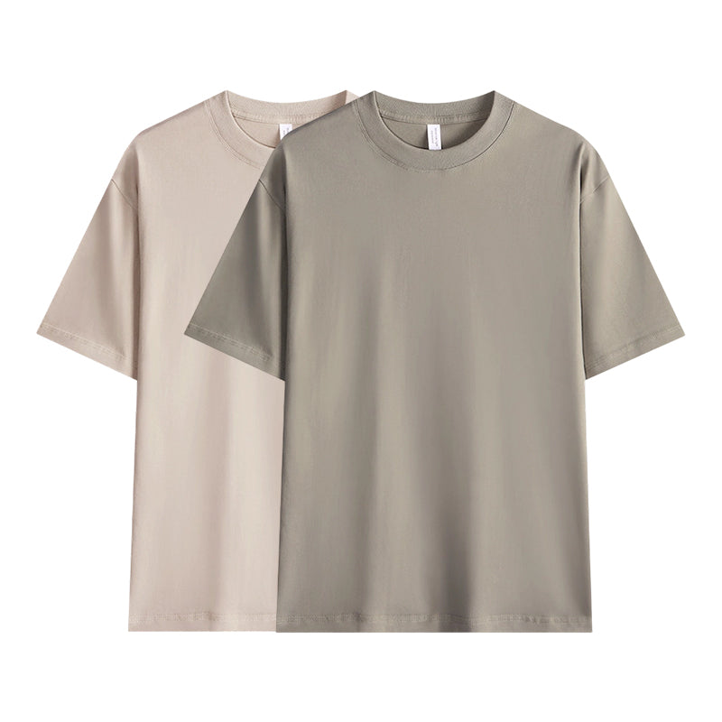 Einfarbiges T-Shirt für Herren mit überschnittenen Schultern