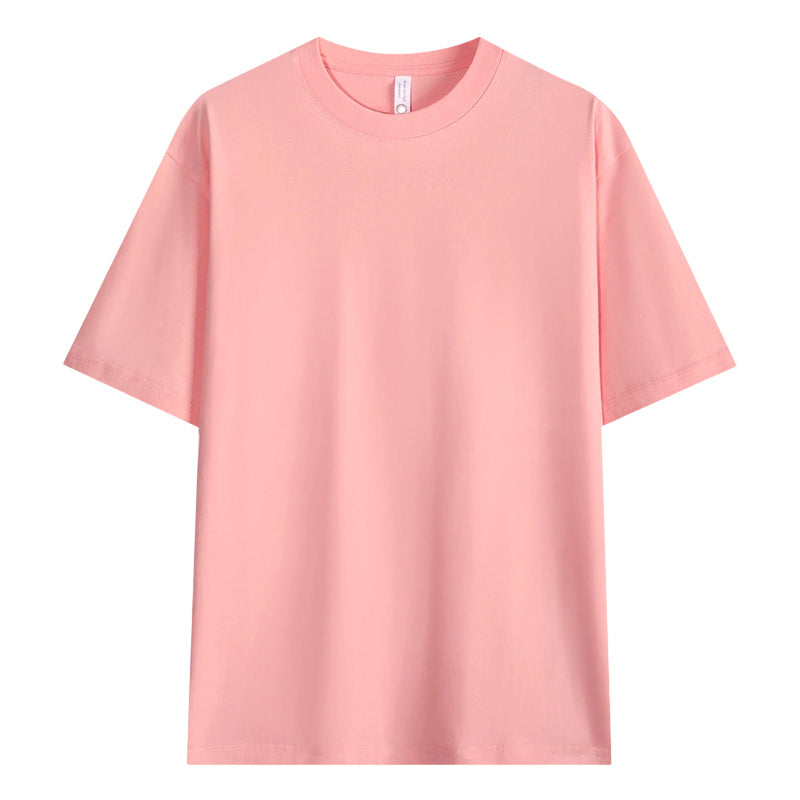 Einfarbiges T-Shirt für Herren mit überschnittenen Schultern