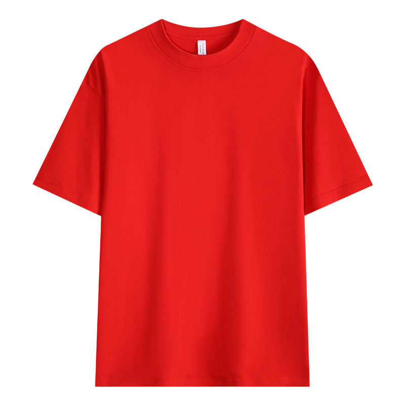 Einfarbiges T-Shirt für Herren mit überschnittenen Schultern