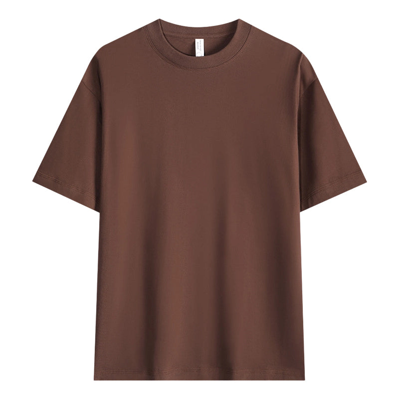 Einfarbiges T-Shirt für Herren mit überschnittenen Schultern