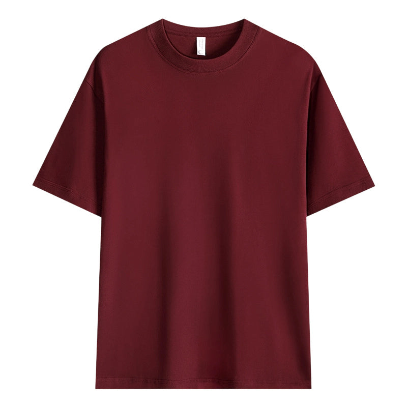Einfarbiges T-Shirt für Herren mit überschnittenen Schultern