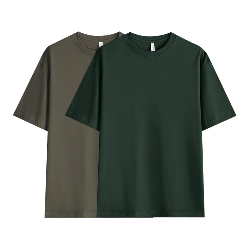Einfarbiges T-Shirt für Herren mit überschnittenen Schultern