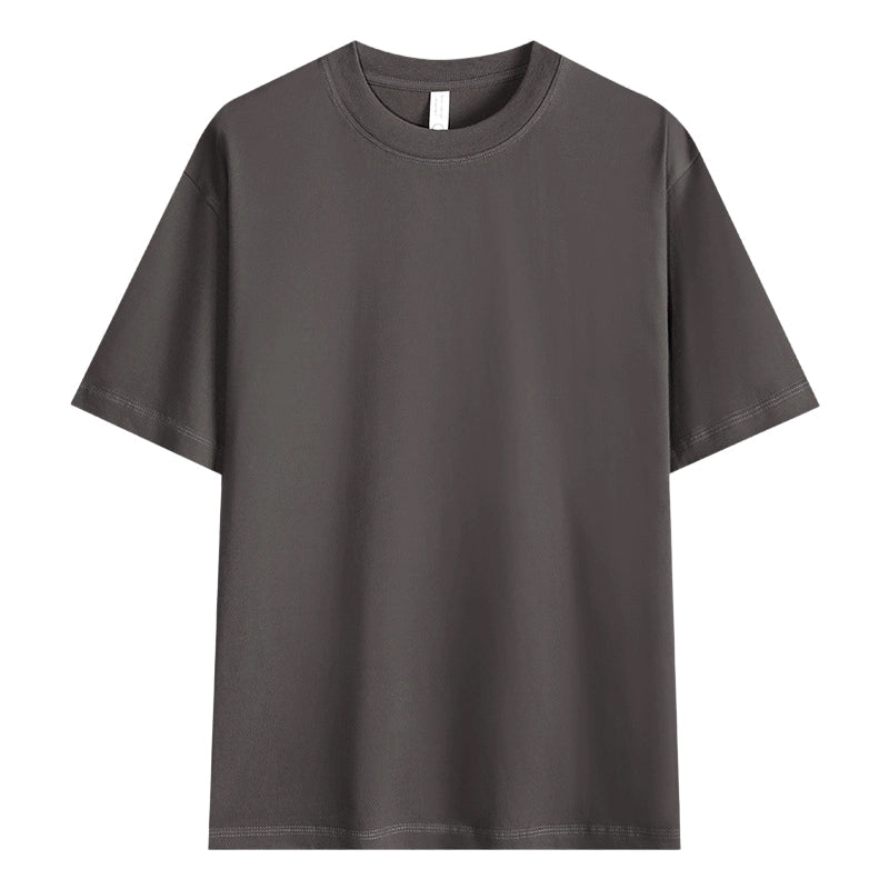 Einfarbiges T-Shirt für Herren mit überschnittenen Schultern