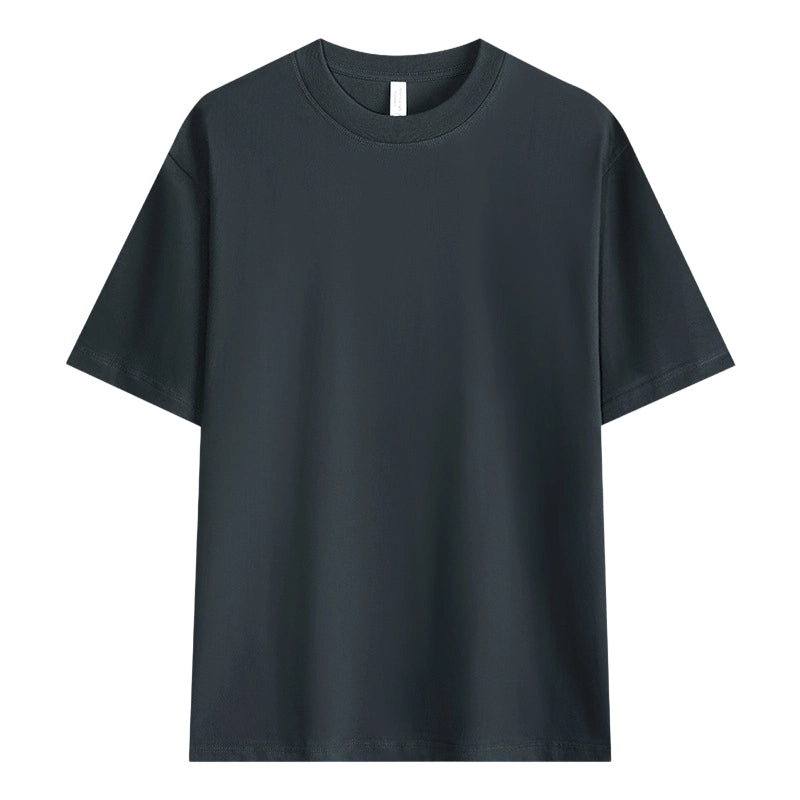 Einfarbiges T-Shirt für Herren mit überschnittenen Schultern