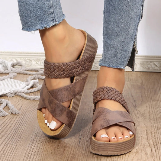 Gluschwein - 👡 LIMITED-TIME 50% RABATT! ✨ Plateau-Sandalen – California-Casual, Vegan, Keilabsatz ✨