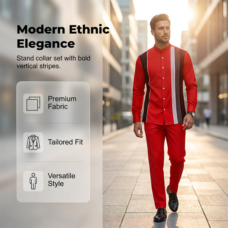 Gluschwein - 👔 60% RABATT! 🔥 Gestreiftes Herrenhemd & Hose 2-teiliges Set – Stilvoll, Bequem & Perfekt Für Einen Lässigen Look 👖