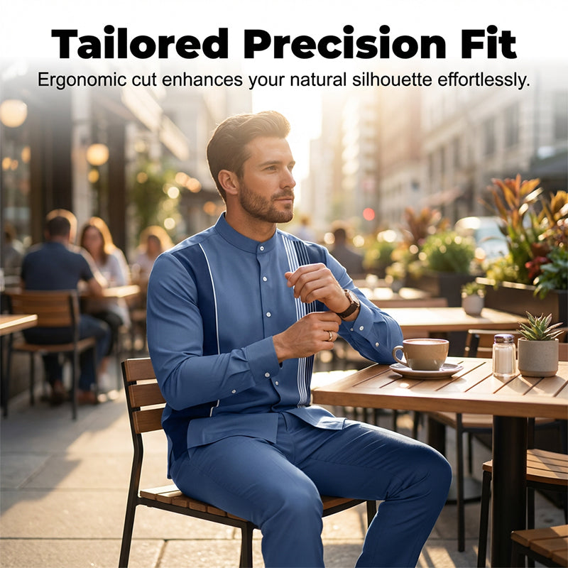Gluschwein - 👔 60% RABATT! 🔥 Gestreiftes Herrenhemd & Hose 2-teiliges Set – Stilvoll, Bequem & Perfekt Für Einen Lässigen Look 👖