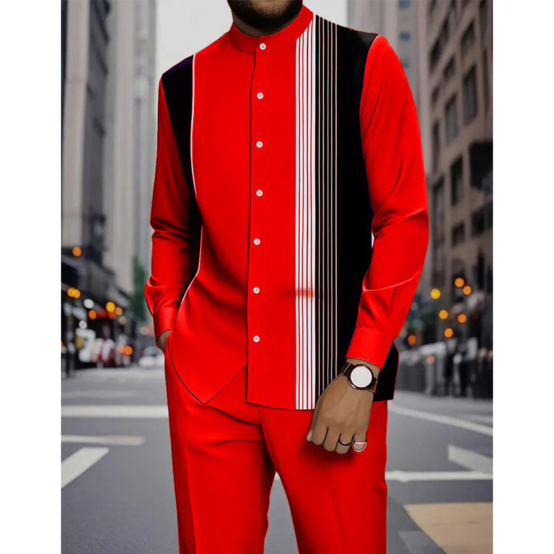 Gluschwein - 👔 60% RABATT! 🔥 Gestreiftes Herrenhemd & Hose 2-teiliges Set – Stilvoll, Bequem & Perfekt Für Einen Lässigen Look 👖