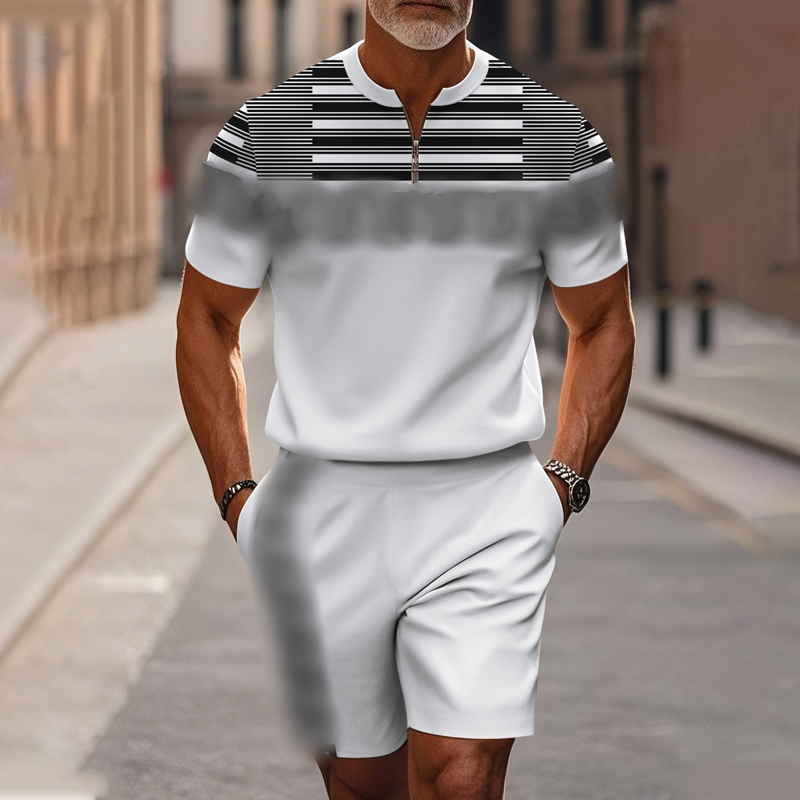 Gluschwein - 🔥50% RABATT🔥 Herren-Set: Hemd und Shorts mit Viertelreißverschluss