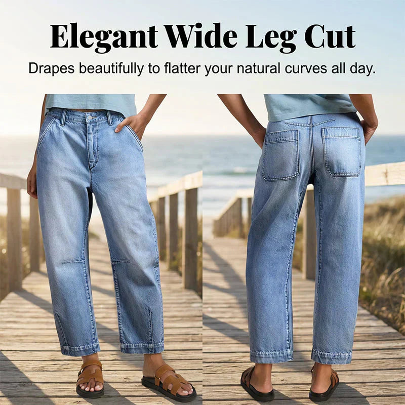 🌟 Weite Jeansshorts für Damen mit hoher Taille – Beinverlängernd & Vintage-Waschung – Lässige, verkürzte Hose – perfekt für den Sommer, den Strand oder einen freien Tag 👒