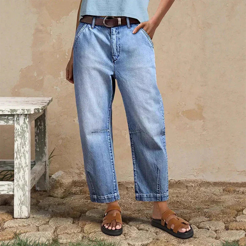 🎁Neuwaren 50% Rabatt👖Damen-Jeans mit hoher Taille und verkürztem Schnitt