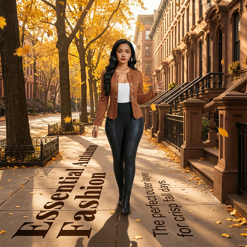 Gluschwein - 🌞Frühlingserwachen: 49% Rabatt!✨Damen Kragenlose Kunstwildleder-Jacke – Kurze Silhouette, Samtige Textur