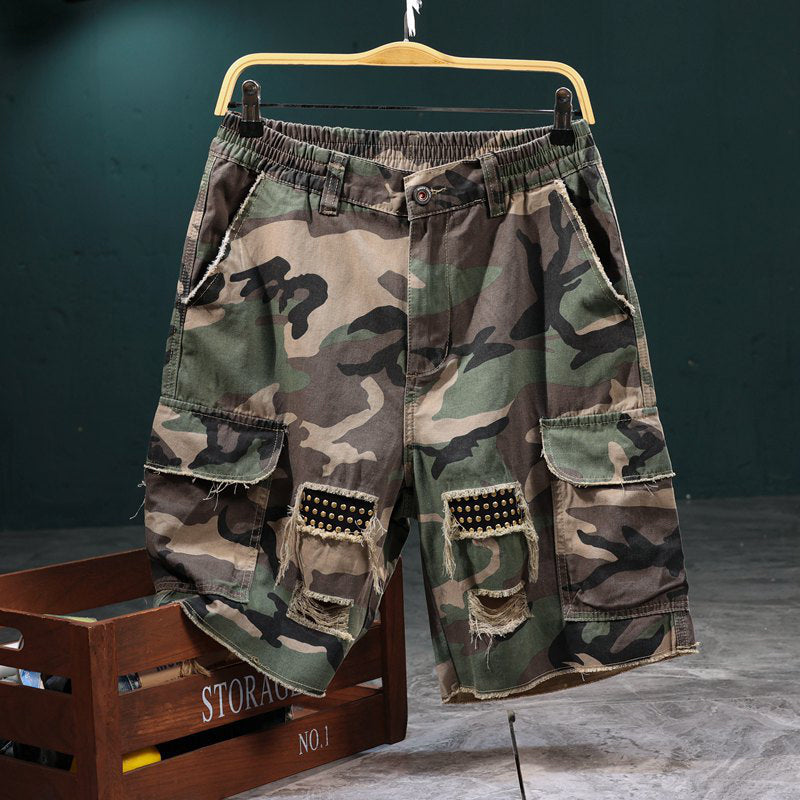 Gluschwein - 🩳 50% RABATT! 🔥 Men's Studded Camo Cargo Shorts – Strapazierfähig, viele Taschen & robustes Camouflage-Design – ideal für Outdoor und Alltag 🌿