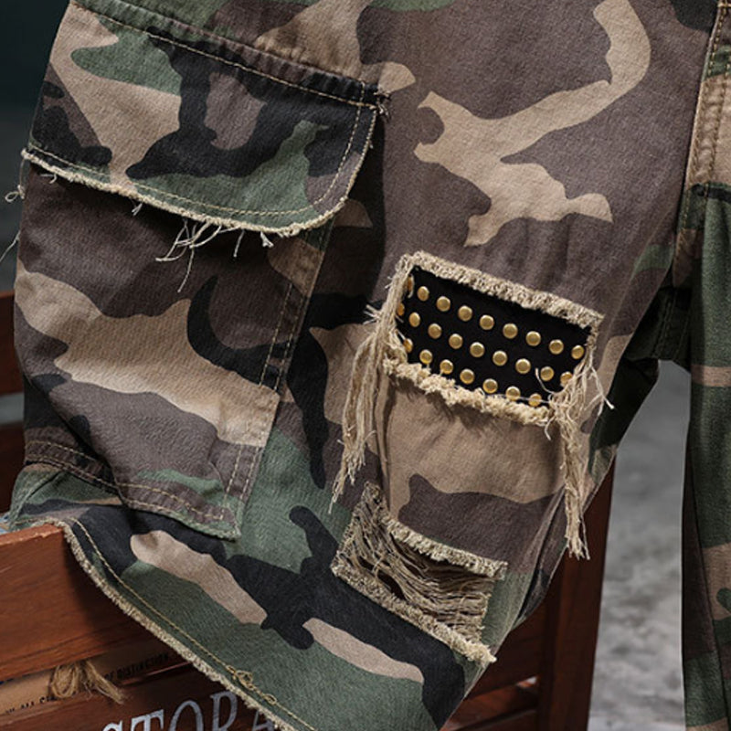 Gluschwein - 🩳 50% RABATT! 🔥 Men's Studded Camo Cargo Shorts – Strapazierfähig, viele Taschen & robustes Camouflage-Design – ideal für Outdoor und Alltag 🌿