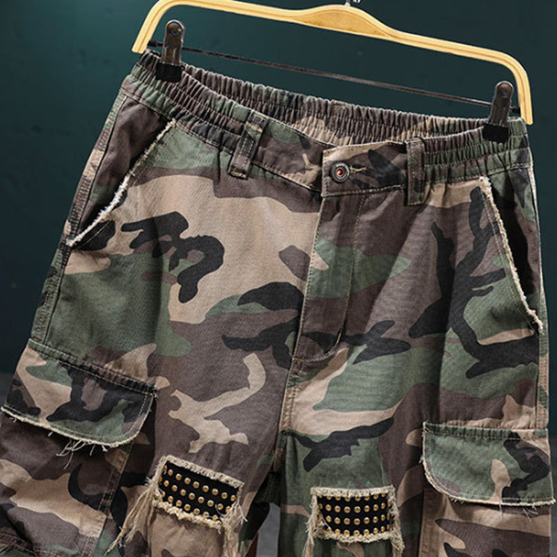 Gluschwein - 🩳 50% RABATT! 🔥 Men's Studded Camo Cargo Shorts – Strapazierfähig, viele Taschen & robustes Camouflage-Design – ideal für Outdoor und Alltag 🌿