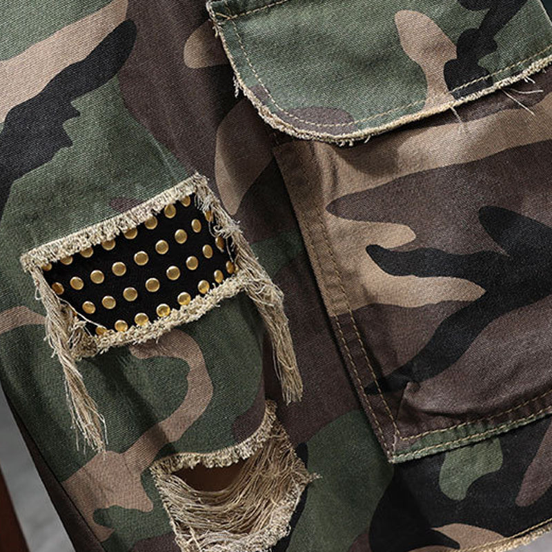 Gluschwein - 🩳 50% RABATT! 🔥 Men's Studded Camo Cargo Shorts – Strapazierfähig, viele Taschen & robustes Camouflage-Design – ideal für Outdoor und Alltag 🌿