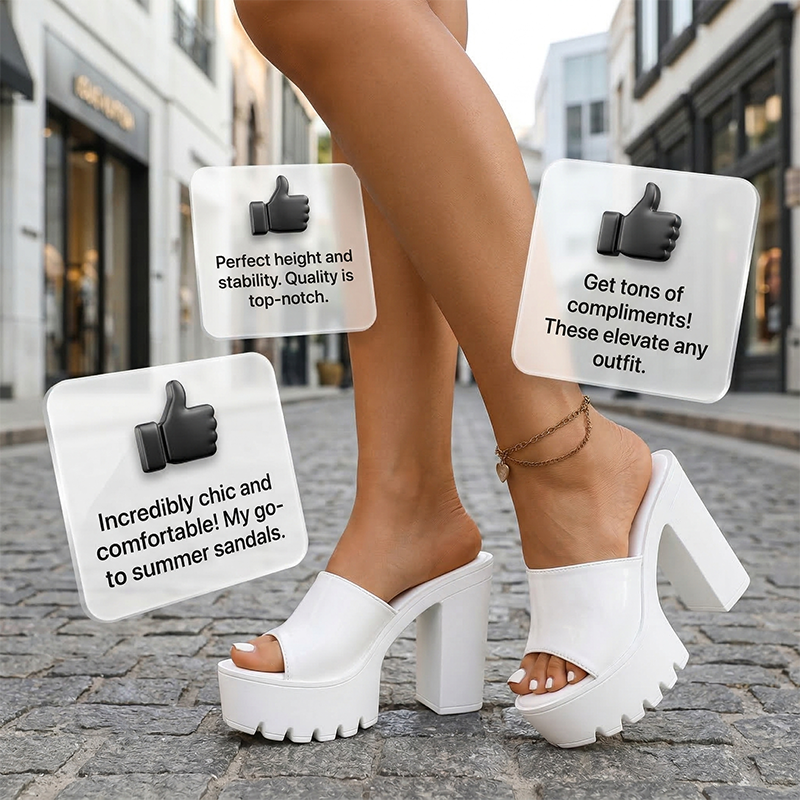 Gluschwein - 💥Letzter Tag mit Preisnachlass！✨Sandalen mit hohen Absätzen und offener Zehenpartie – Modische Blockabsätze, höhenverstärkend und bequem 🌸