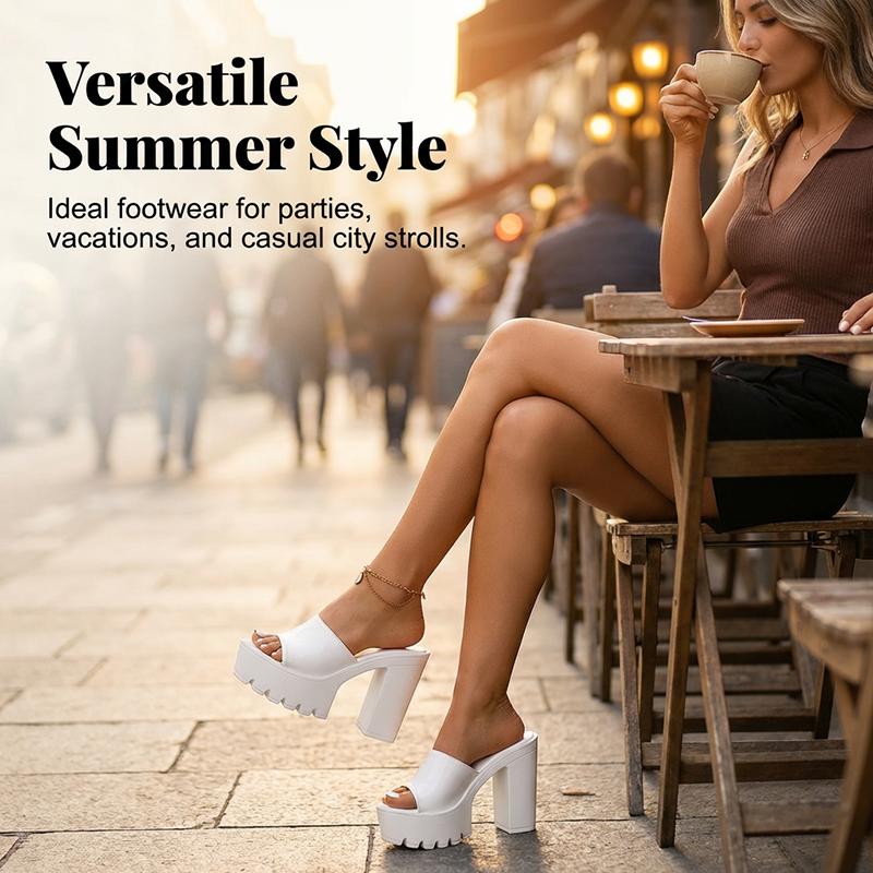 Gluschwein - 💥Letzter Tag mit Preisnachlass！✨Sandalen mit hohen Absätzen und offener Zehenpartie – Modische Blockabsätze, höhenverstärkend und bequem 🌸