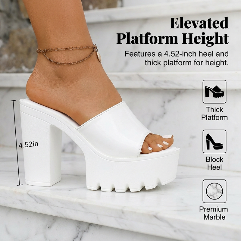 Gluschwein - 💥Letzter Tag mit Preisnachlass！✨Sandalen mit hohen Absätzen und offener Zehenpartie – Modische Blockabsätze, höhenverstärkend und bequem 🌸