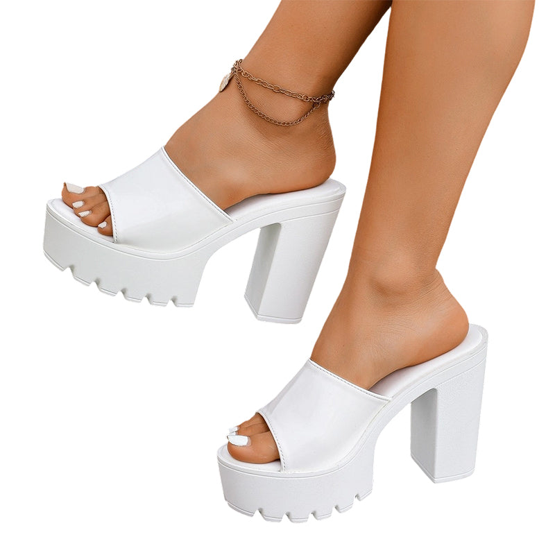 Gluschwein - 💥Letzter Tag mit Preisnachlass！✨Sandalen mit hohen Absätzen und offener Zehenpartie – Modische Blockabsätze, höhenverstärkend und bequem 🌸