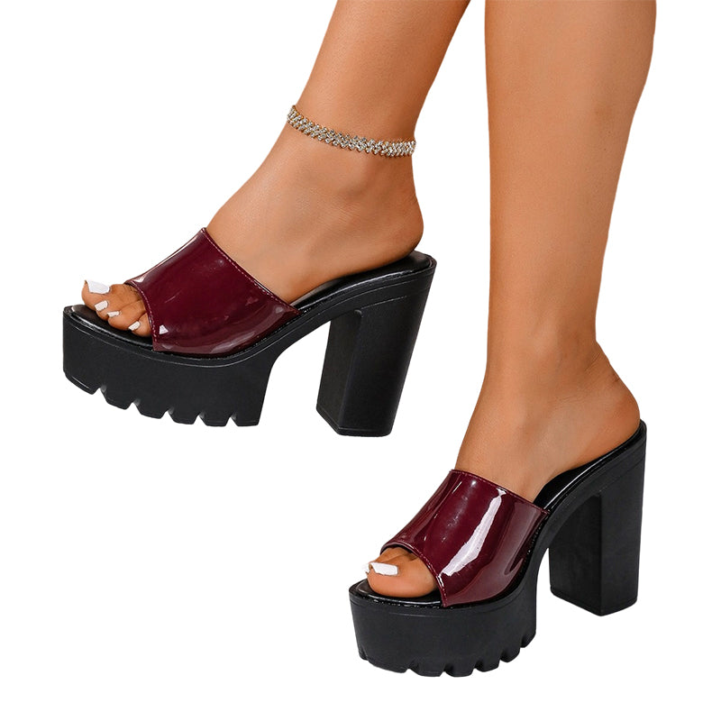 Gluschwein - 💥Letzter Tag mit Preisnachlass！✨Sandalen mit hohen Absätzen und offener Zehenpartie – Modische Blockabsätze, höhenverstärkend und bequem 🌸
