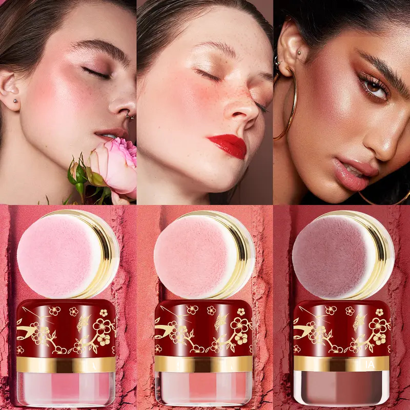📢2 zum Preis von 1⏰Tragbares Puderrouge mit Puderquaste