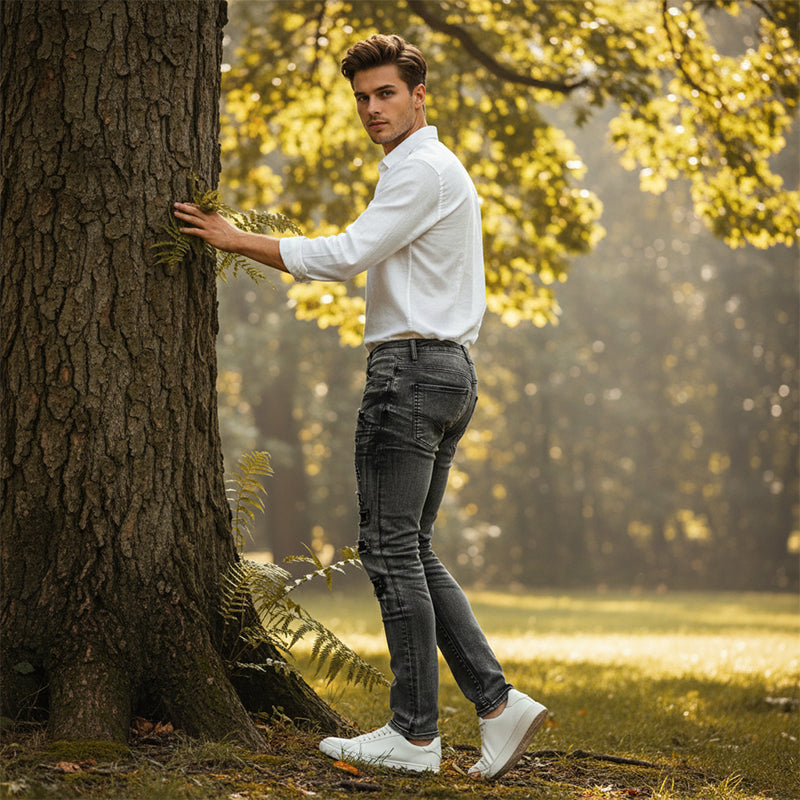 Gluschwein - ✨🔥【Neuheiten 2026】Herren Slim-Fit Destroyed Jeans👖Eine Kombination aus Stil und Komfort