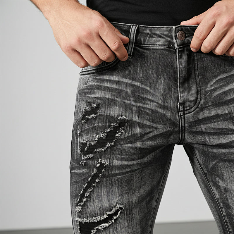 Gluschwein - ✨🔥【Neuheiten 2026】Herren Slim-Fit Destroyed Jeans👖Eine Kombination aus Stil und Komfort