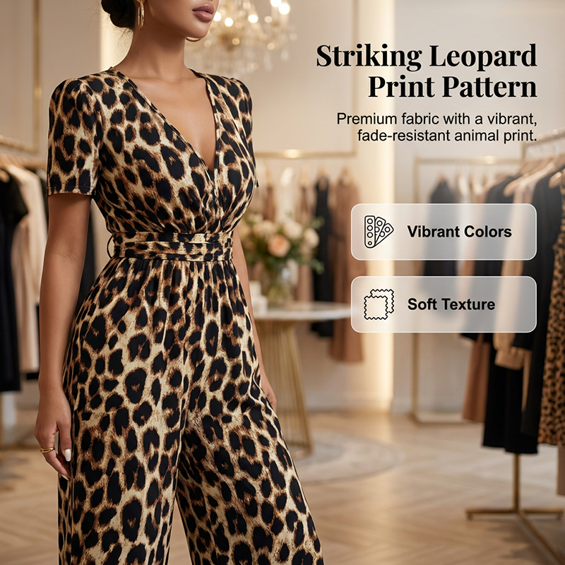 Gluschwein - 👗 50% RABATT! 🐆 Leoparden-Jumpsuit – V-Ausschnitt, Tailliert & Weites Bein Im Retro Y2K Style Für Einen Trendigen Look 💃