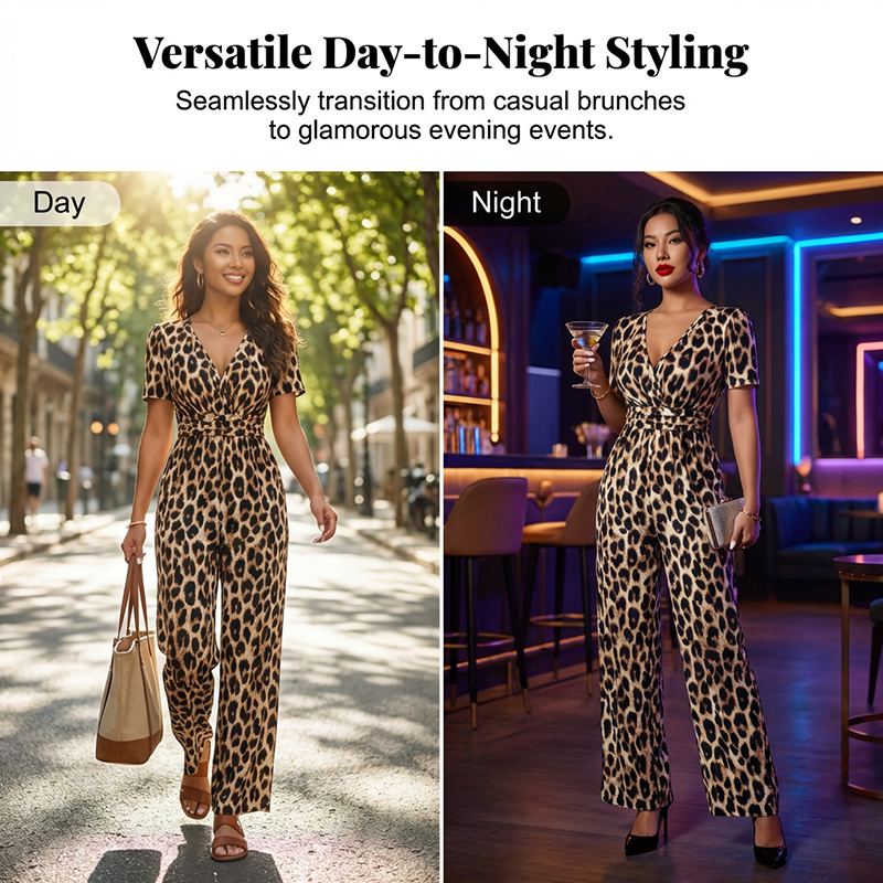 Gluschwein - 👗 50% RABATT! 🐆 Leoparden-Jumpsuit – V-Ausschnitt, Tailliert & Weites Bein Im Retro Y2K Style Für Einen Trendigen Look 💃