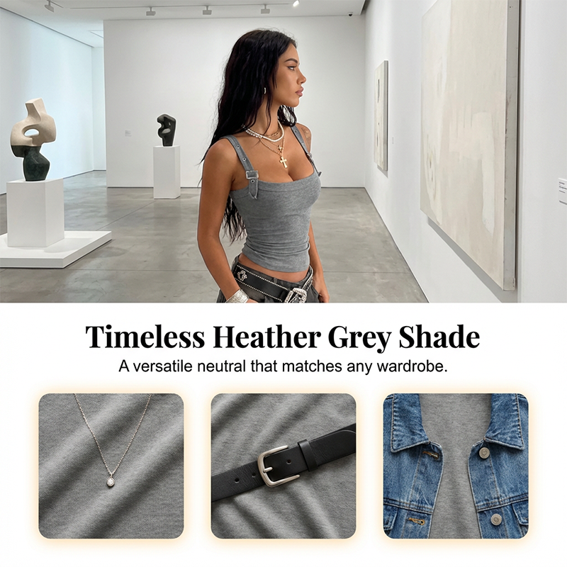 Gluschwein - 👚 50% RABATT! 🔥 Rippen-Tanktop für Frauen mit Verstellbarem Bügelverschluss – Figurbetont, Vielseitig & Perfekt Für Jeden Look 🌸